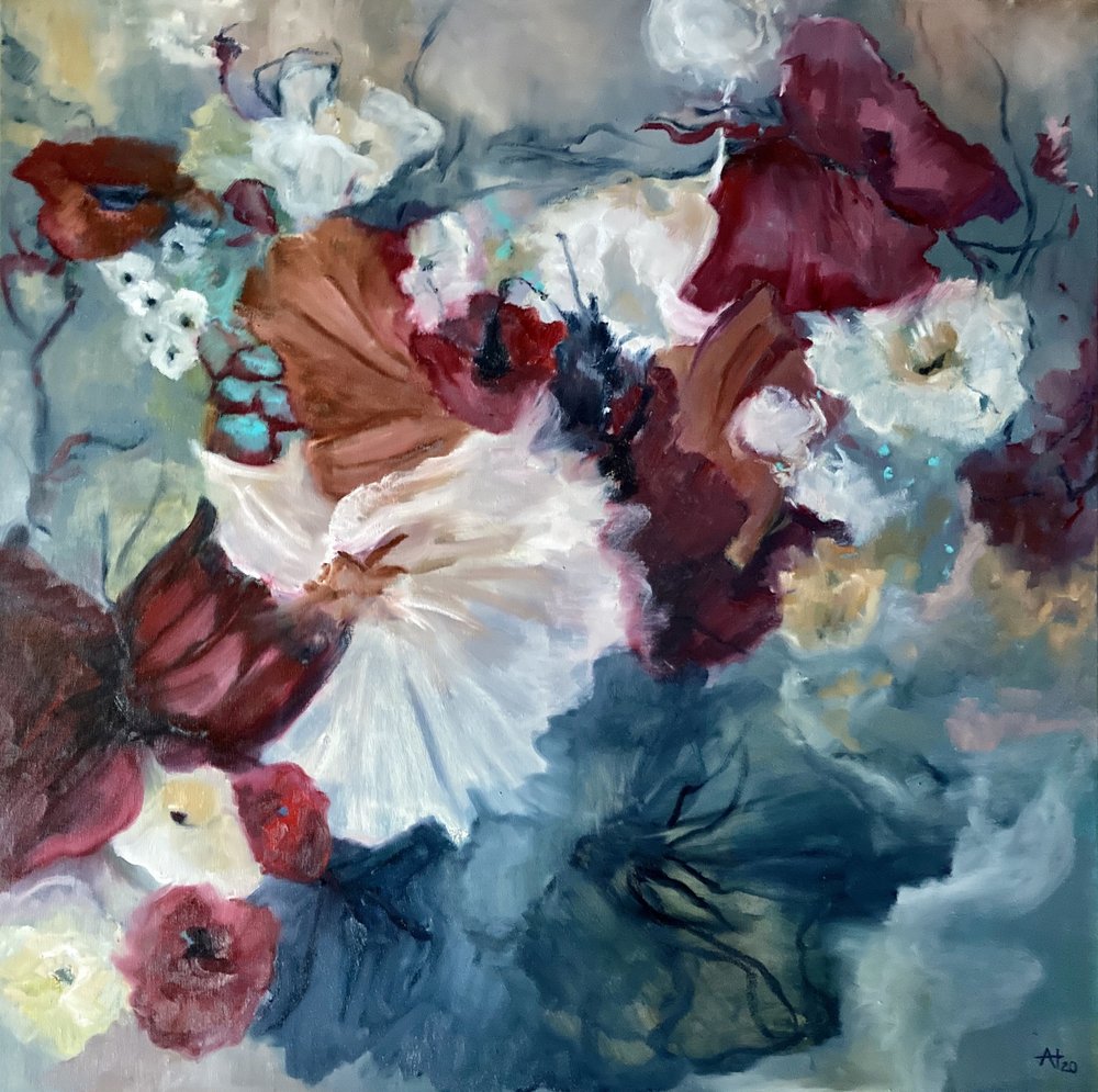 Pintura floral melancólica de Alexandra Higgins