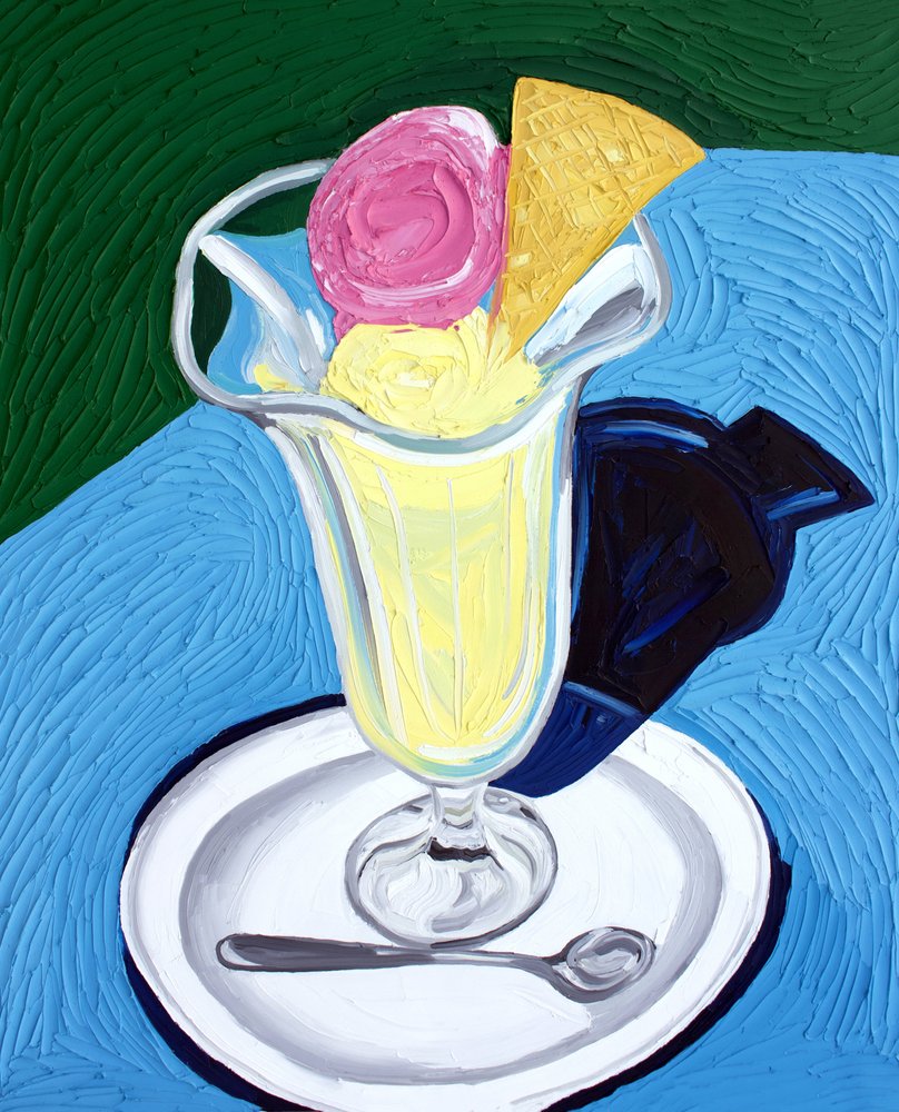 Sundae de gelado colorido de Alice Straker