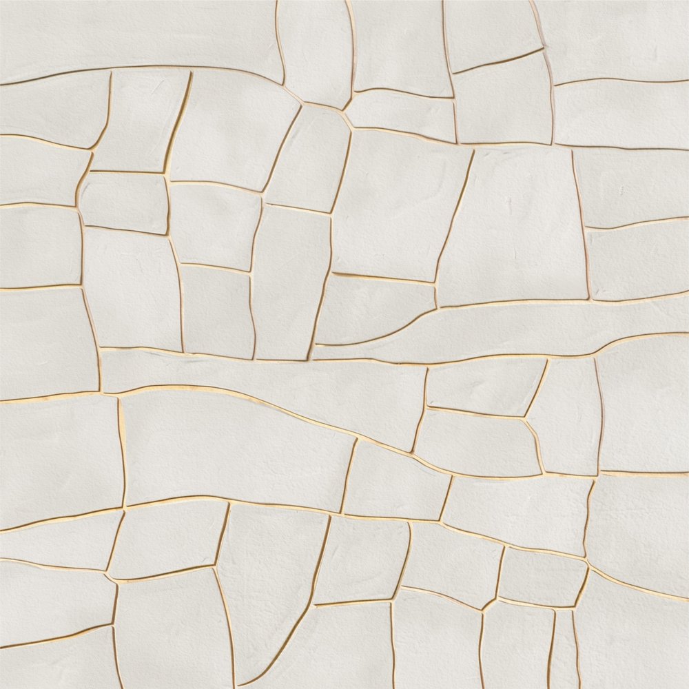 Padrão Branco Dourado Orgânico de Alma