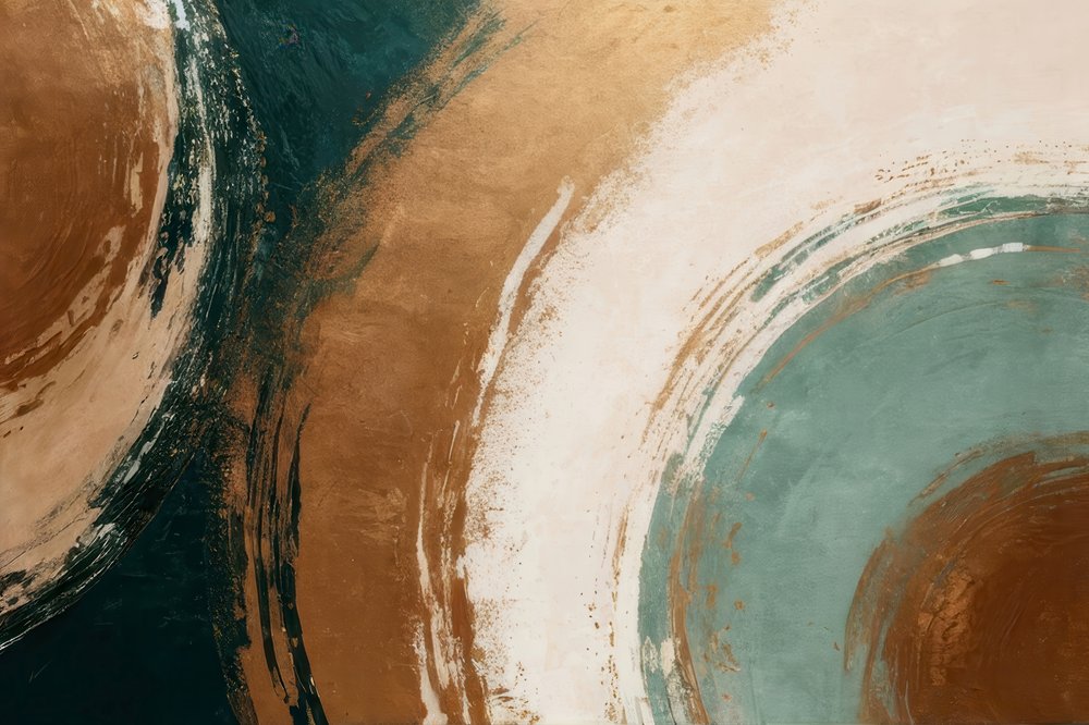 Redemoinhos abstratos em azul-petróleo e dourado de Alpenglow Workshop