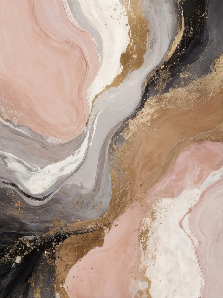Fluxo abstrato em tom dourado rosado de Alpenglow Workshop