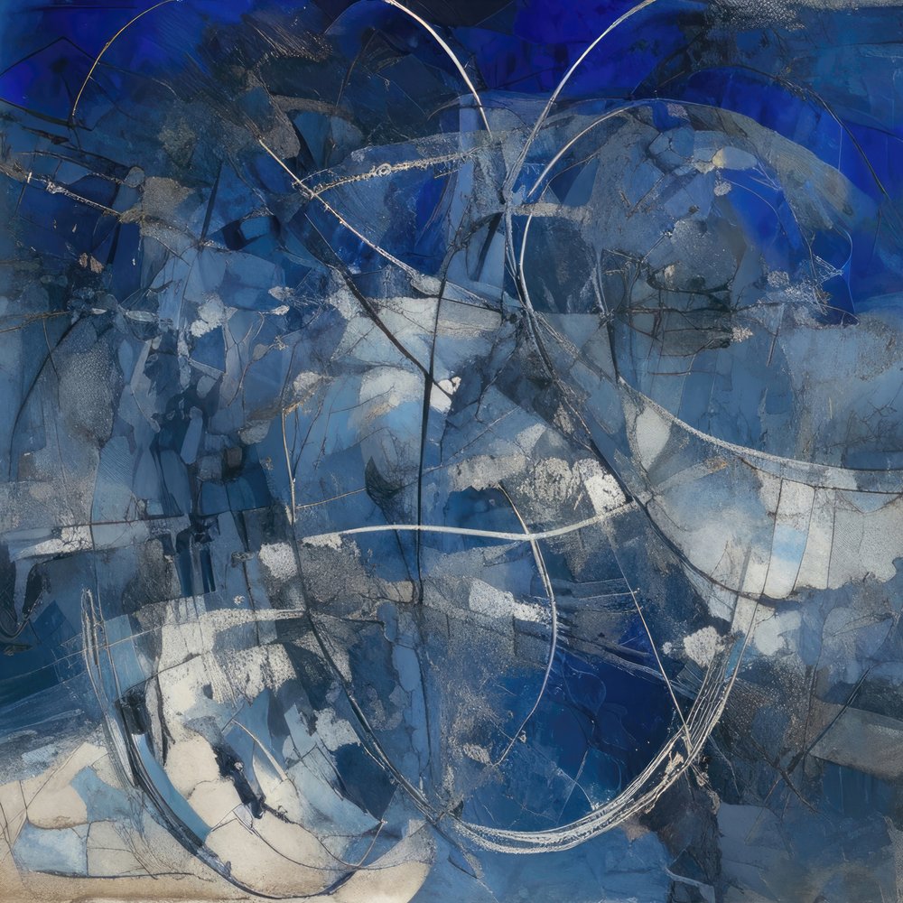 Abstrato em azul dinâmico de Alpenglow Workshop