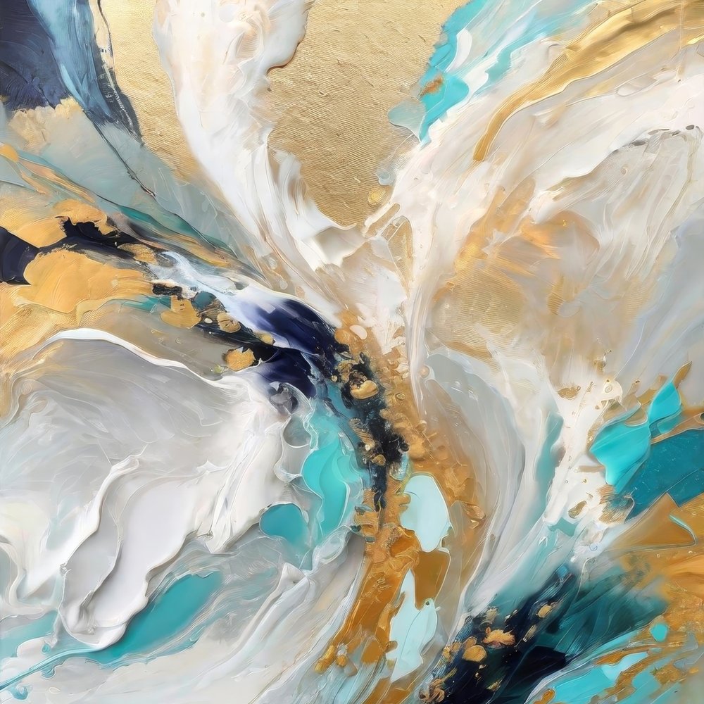 Dynamic Gold Teal Abstrato de Alpenglow Workshop