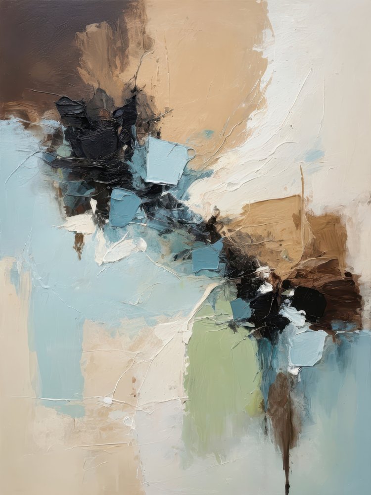 Formas abstratas em azul terroso de Alpenglow Workshop