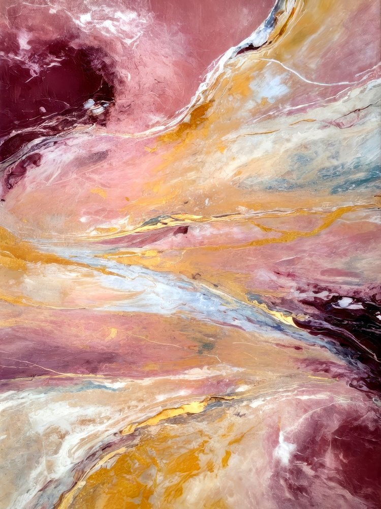 Abstrato em Ouro-rosa Fluido de Alpenglow Workshop