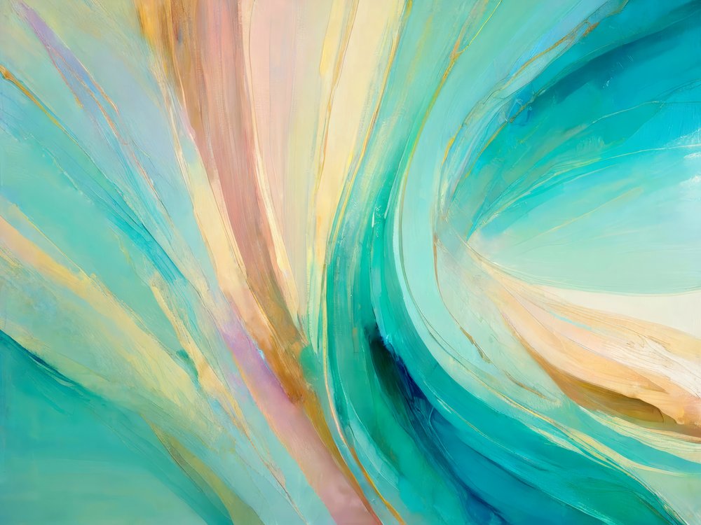 Abstrato em azul-petróleo fluido de Alpenglow Workshop