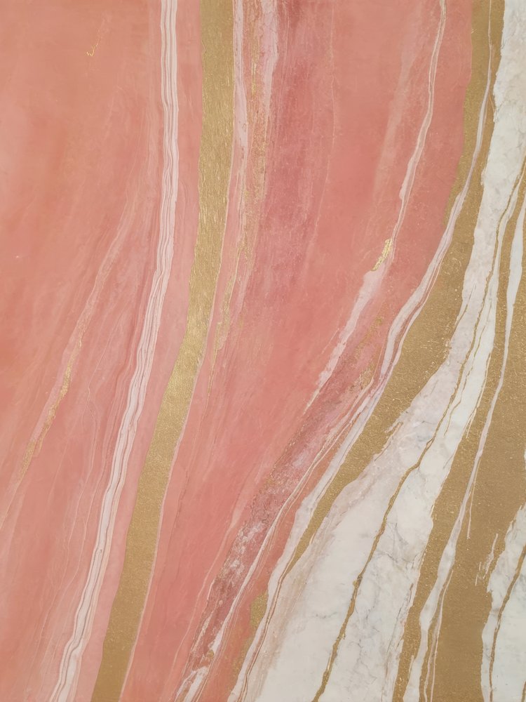 Fluxo de mármore rosa-dourado de Alpenglow Workshop