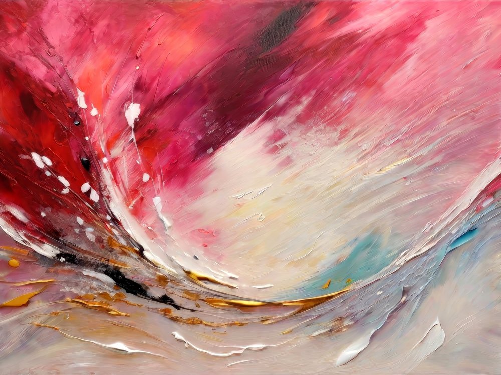 Vermelho Rosa Fluido Abstrato de Alpenglow Workshop