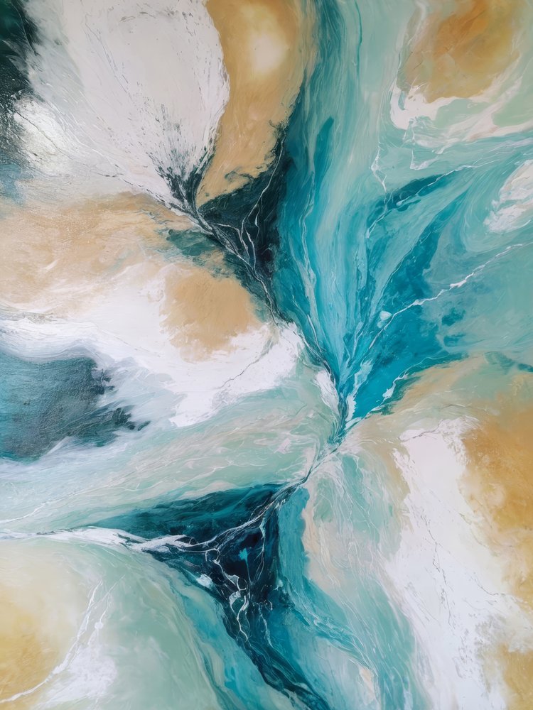 Ondas em azul-petróleo e dourado de Alpenglow Workshop