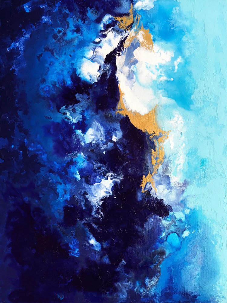 Fluxo Azul Profundo e Dourado de Alyson Storms