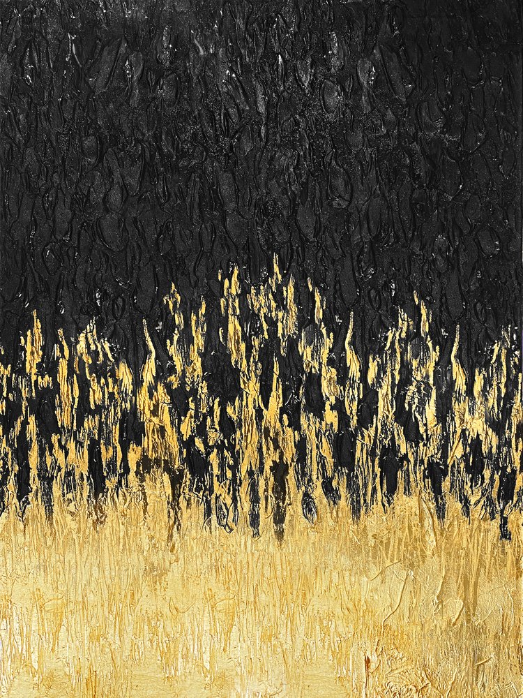 Fluxo Abstrato Dourado de Alyson Storms