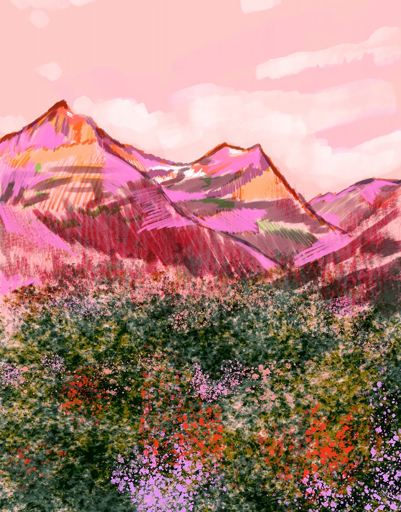 Montanhas de um rosa vibrante de Alyssa Hamilton