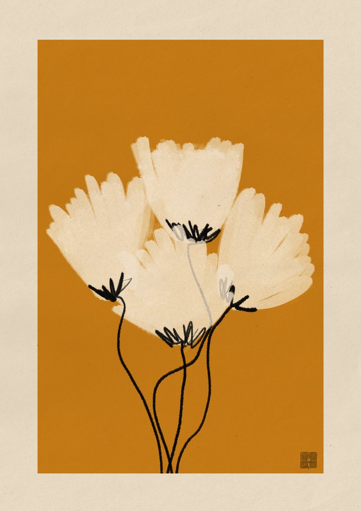 Papoilas minimalistas e acolhedoras de Amaze Atelier