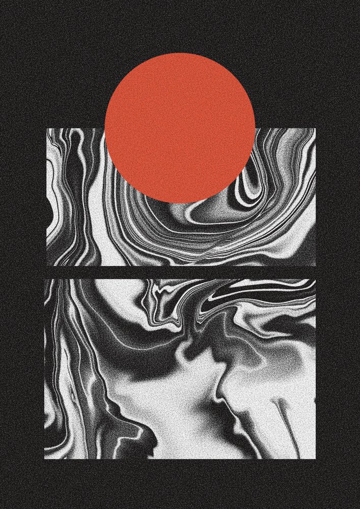 Fluxo de Mármore Sol Vermelho de Amy Louise Baker