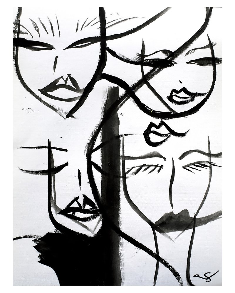 Rostos de Mulheres Abstratos de Amy Straley