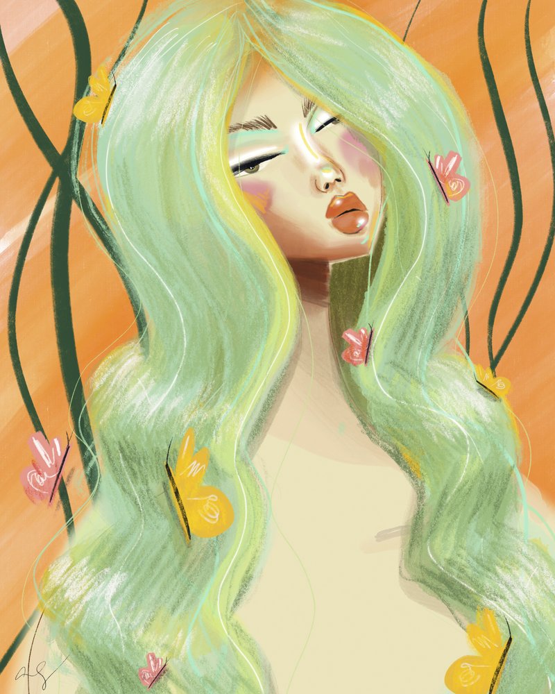 Borboletas de cabelo verde de Amy Straley