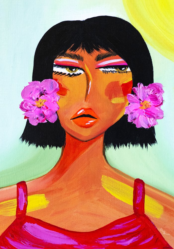 Retrato floral vibrante de Amy Straley