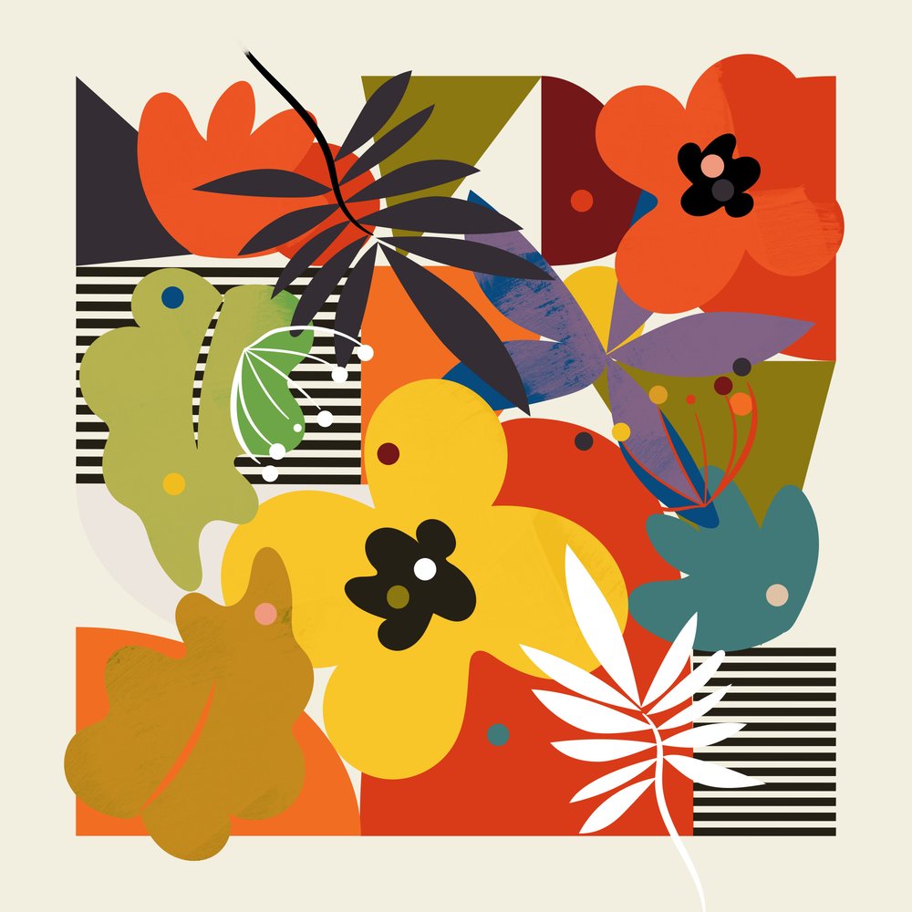 Círculos com Flor Minimalista de Ana Rut Bre