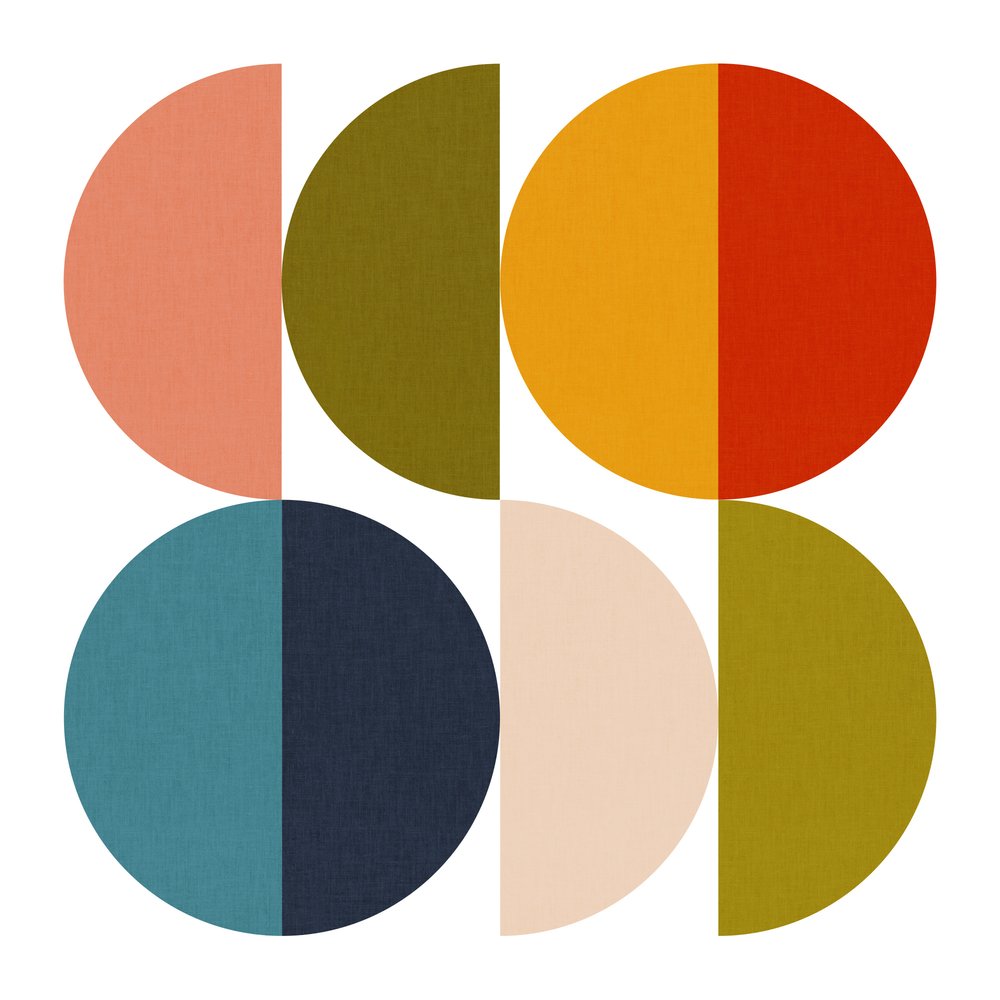 Jogo de cores geométricas da era de meados do século 2 de Ana Rut Bre