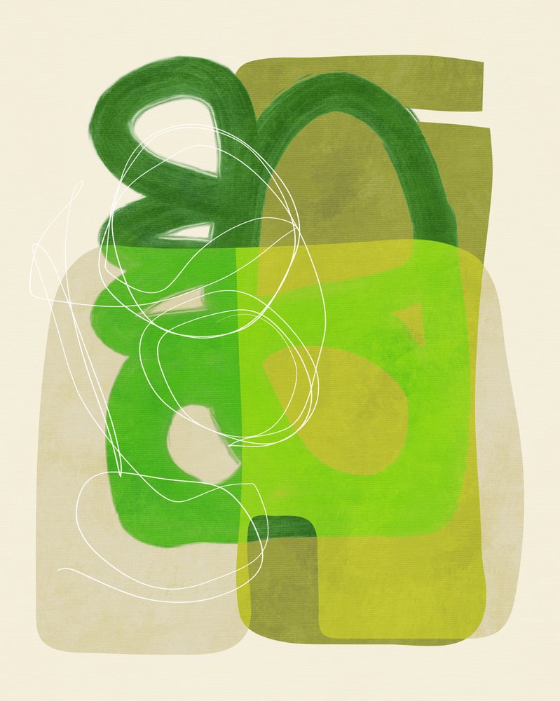 Linhas pintadas Verde e Castanho 4 cópias de Ana Rut Bre