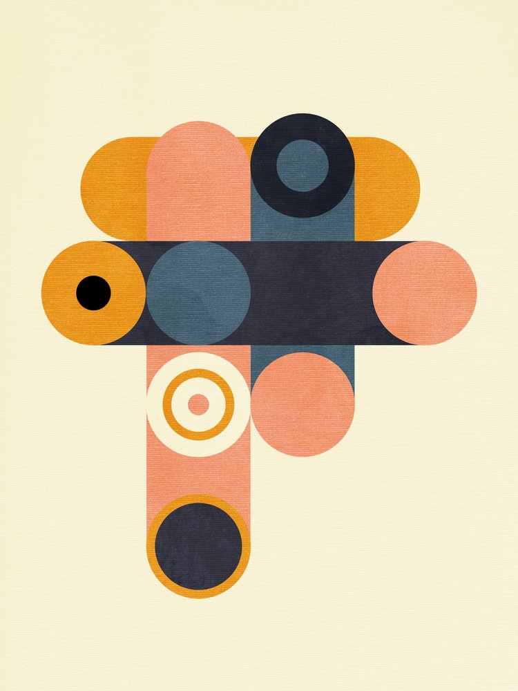 Rainbow Plus Shapes  Azul Mostarda8 de Ana Rut Bre