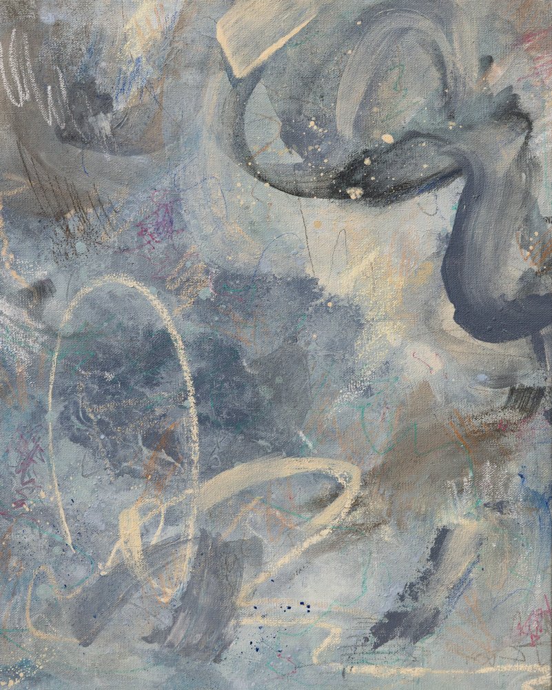 Azul Sereno Abstrato de Anastasiya Devochkina