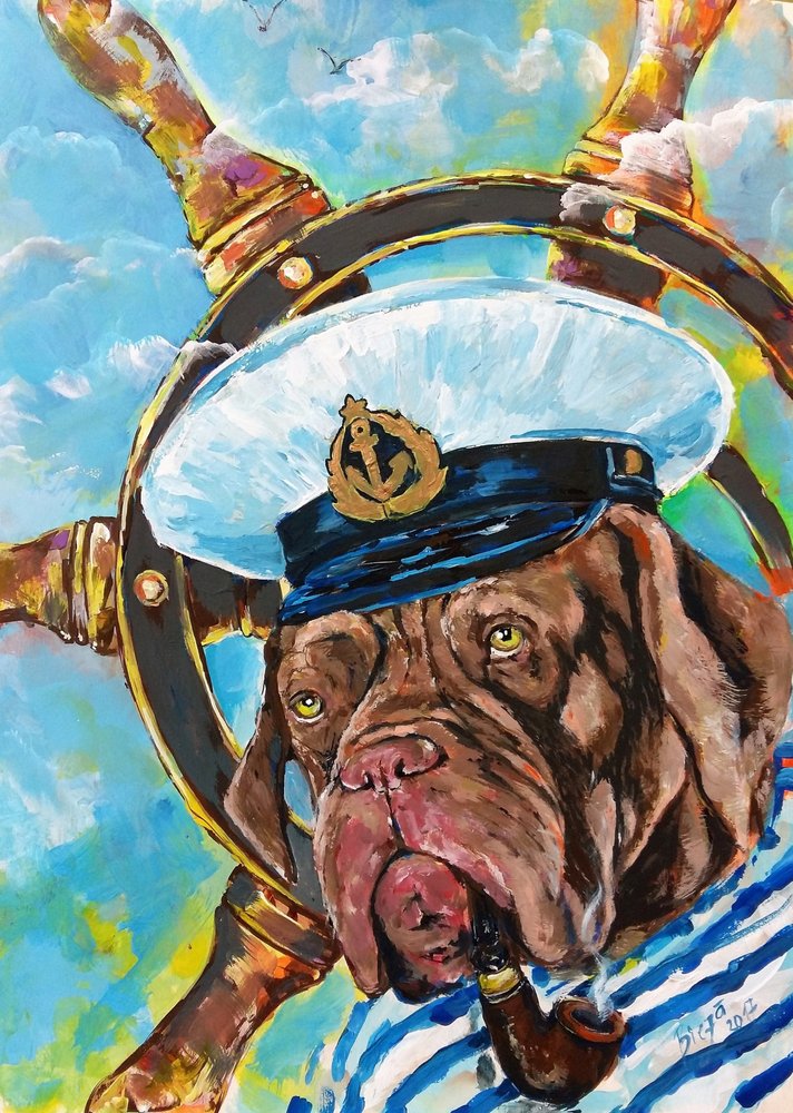 O Capitão Cão a Fumar um Cachimbo de Anda Bieza