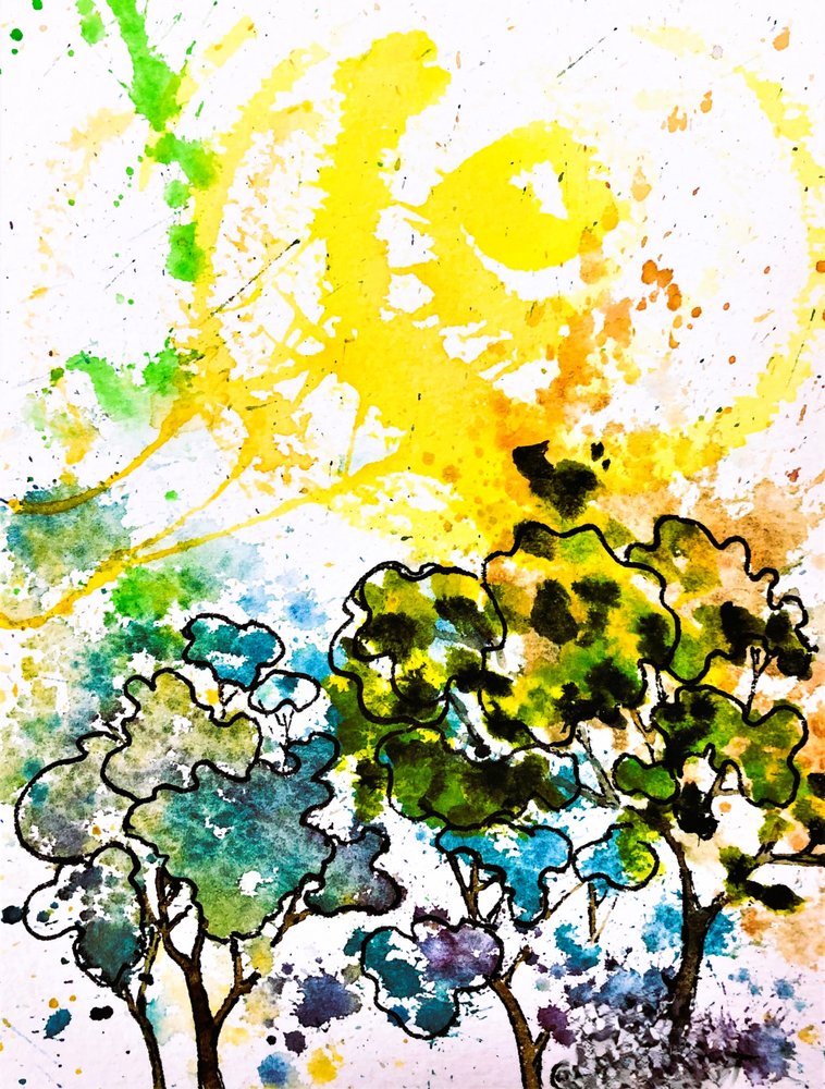 Floresta abstrata colorida de Anda Bieza
