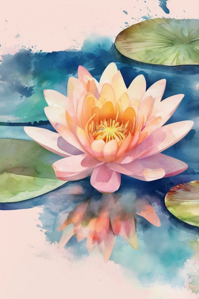 Reflexão do Lótus Rosa de Anda Bieza