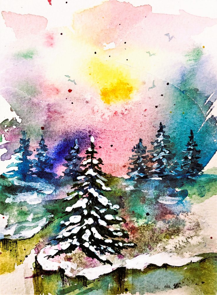 Floresta de Inverno Vibrante de Anda Bieza