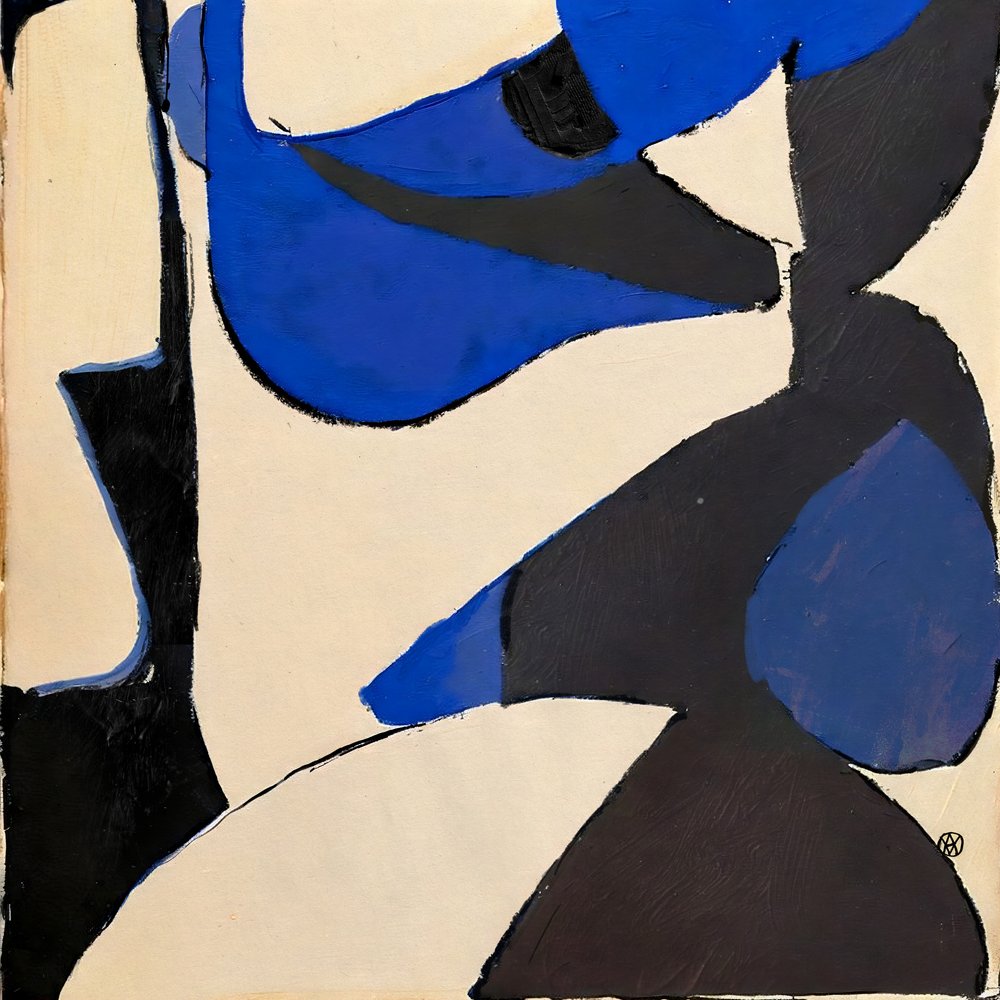 Formas abstratas em azul e preto de André Viana