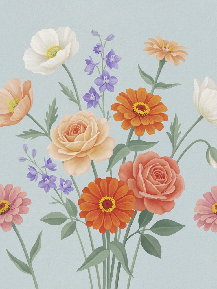 Flores coloridas no jardim de Andreas Magnusson