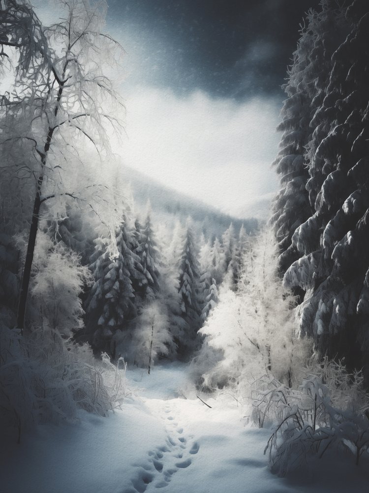 Caminho na floresta nevada de Andreas Magnusson