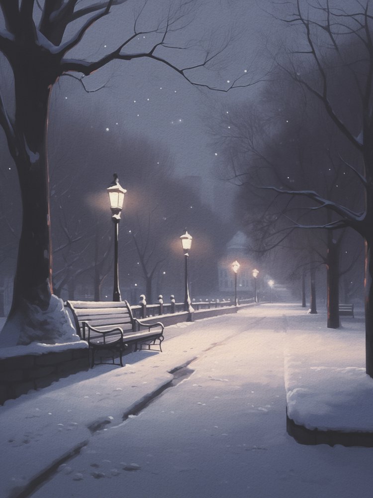 Noite de inverno com neve de Andreas Magnusson