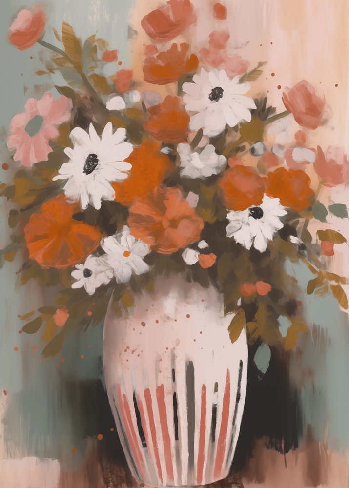 Vaso com motivos florais vibrantes de Andreas Magnusson