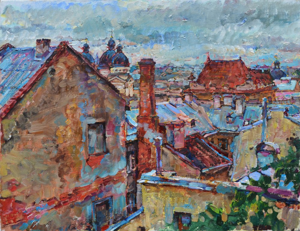 Telhados coloridos da cidade de Andrii Kutsachenko