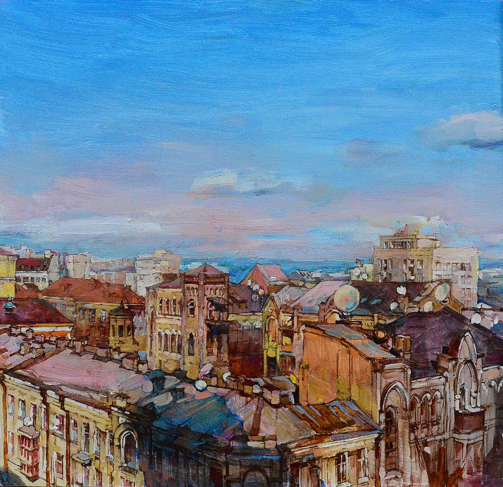 Telhados coloridos da cidade de Andrii Kutsachenko