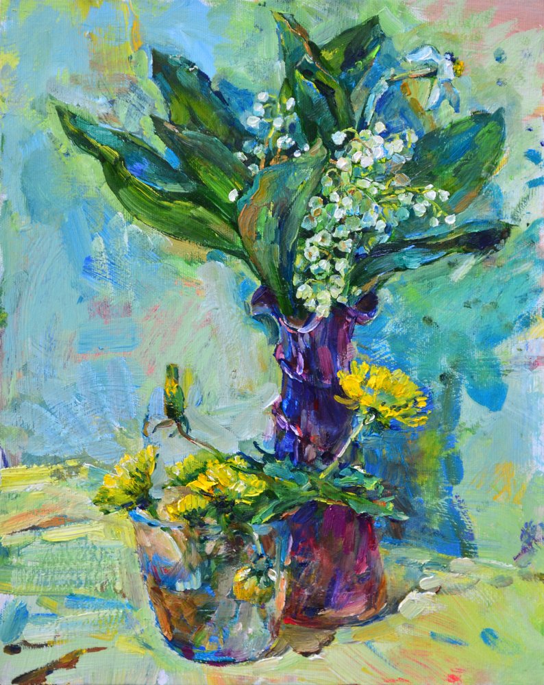 Vasos de flores da primavera de Andrii Kutsachenko