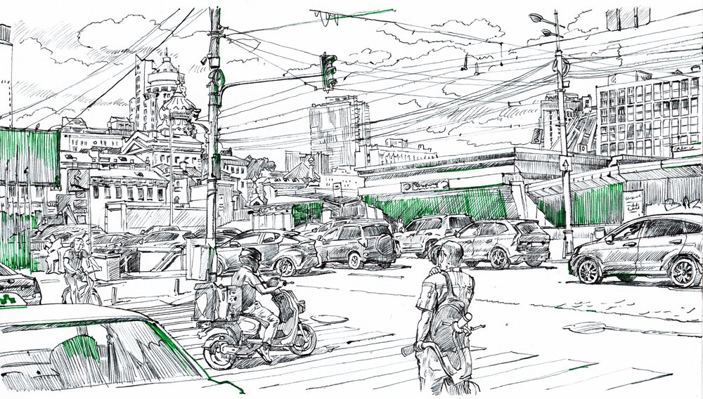 Desenho de tráfego urbano de Andrii Kutsachenko