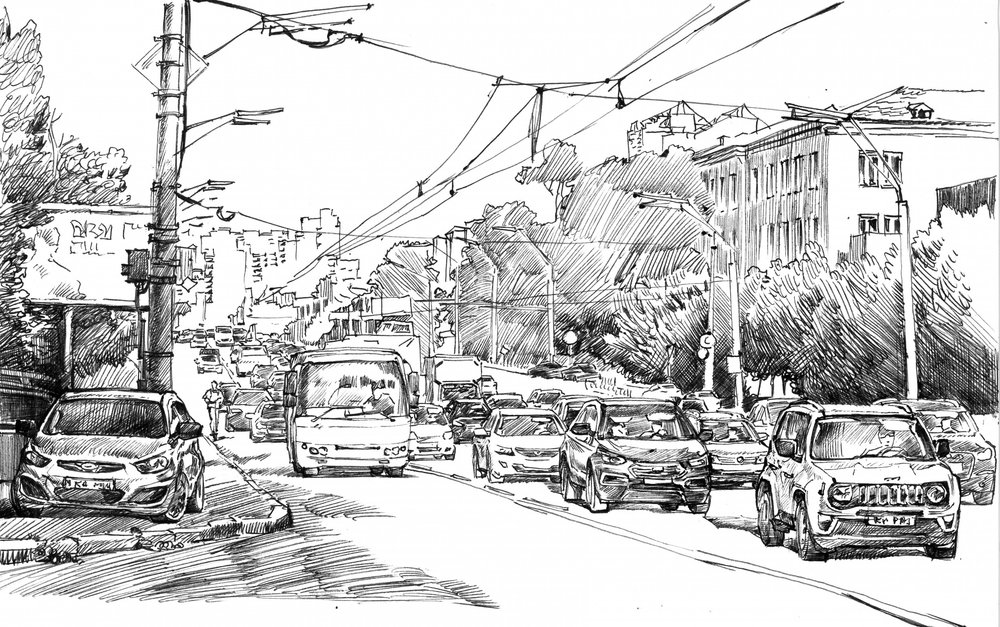 Esboço do tráfego urbano de Andrii Kutsachenko