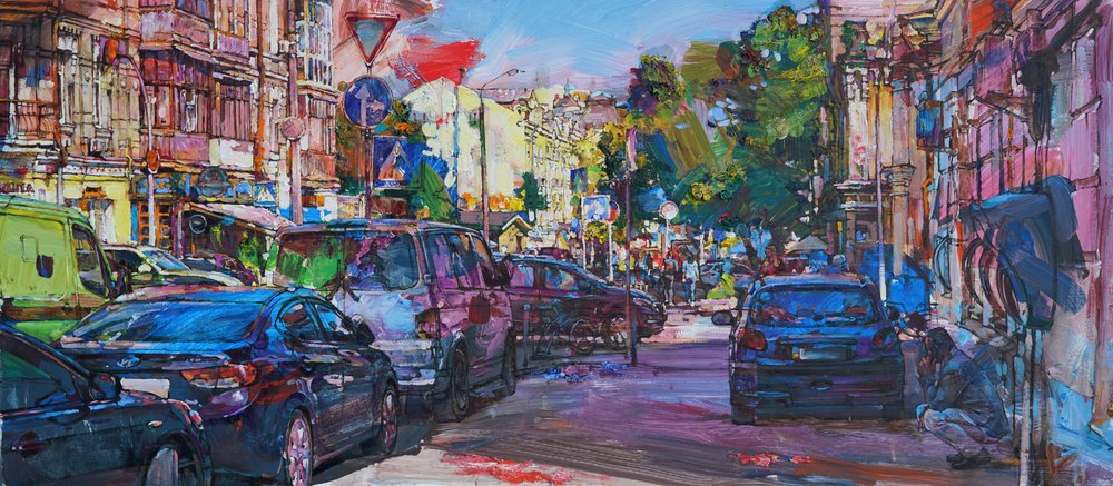 Rua animada da cidade de Andrii Kutsachenko