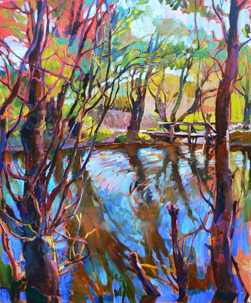Reflexos da Floresta Vibrante de Andrii Kutsachenko