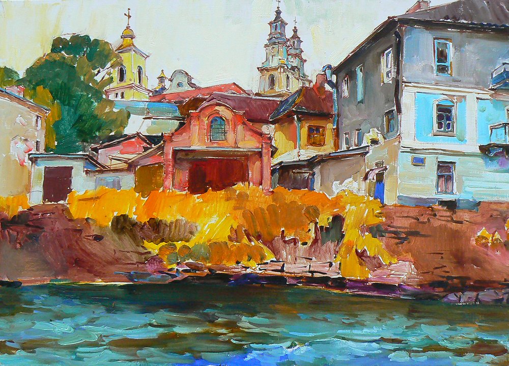 Cidade ribeirinha cheia de vida de Andrii Kutsachenko