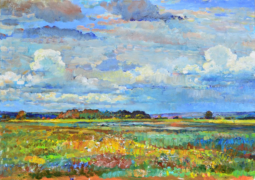 Céu vibrante sobre os campos de Andrii Kutsachenko
