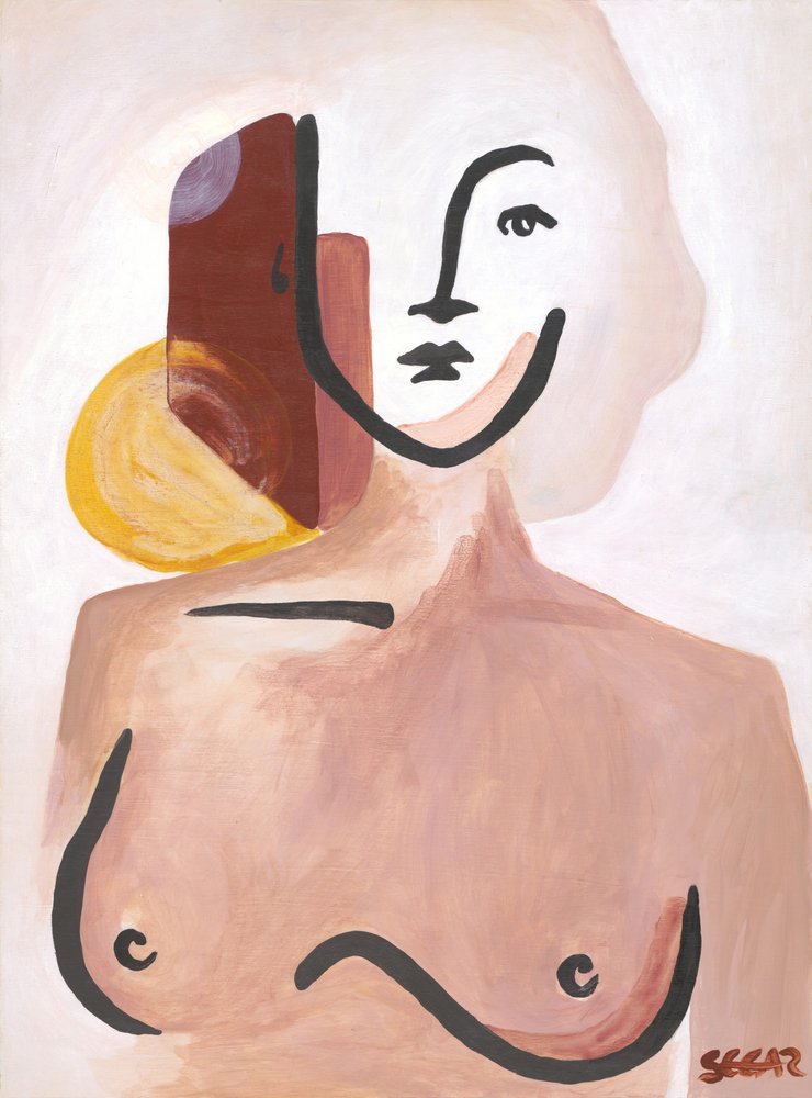 Mulher Serena e Abstrata de Angela Seear