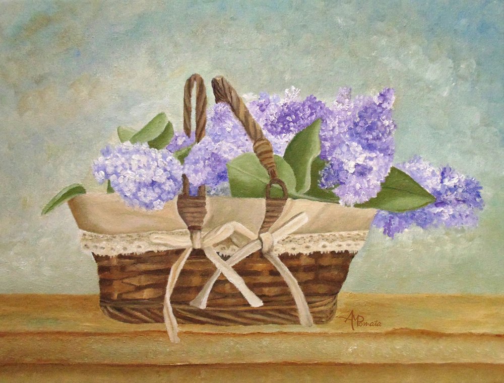Cesto Lilás Roxo de Angeles M. Pomata