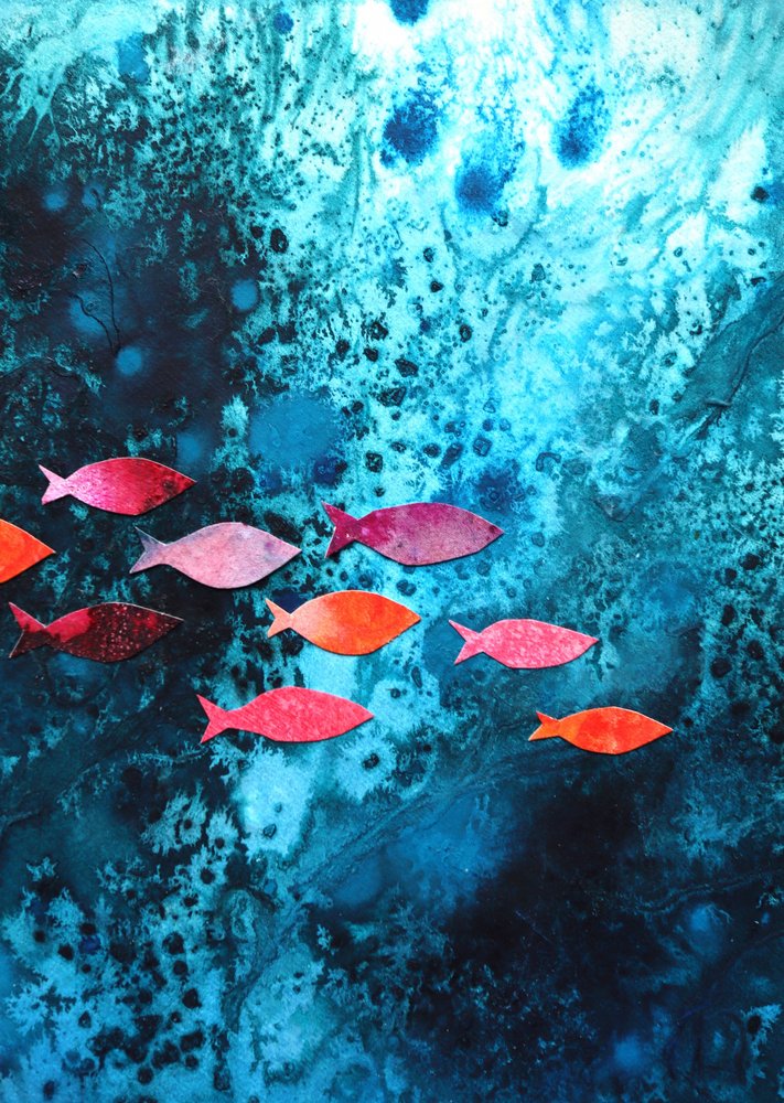 Peixes coloridos do oceano de Ania Witwitzka