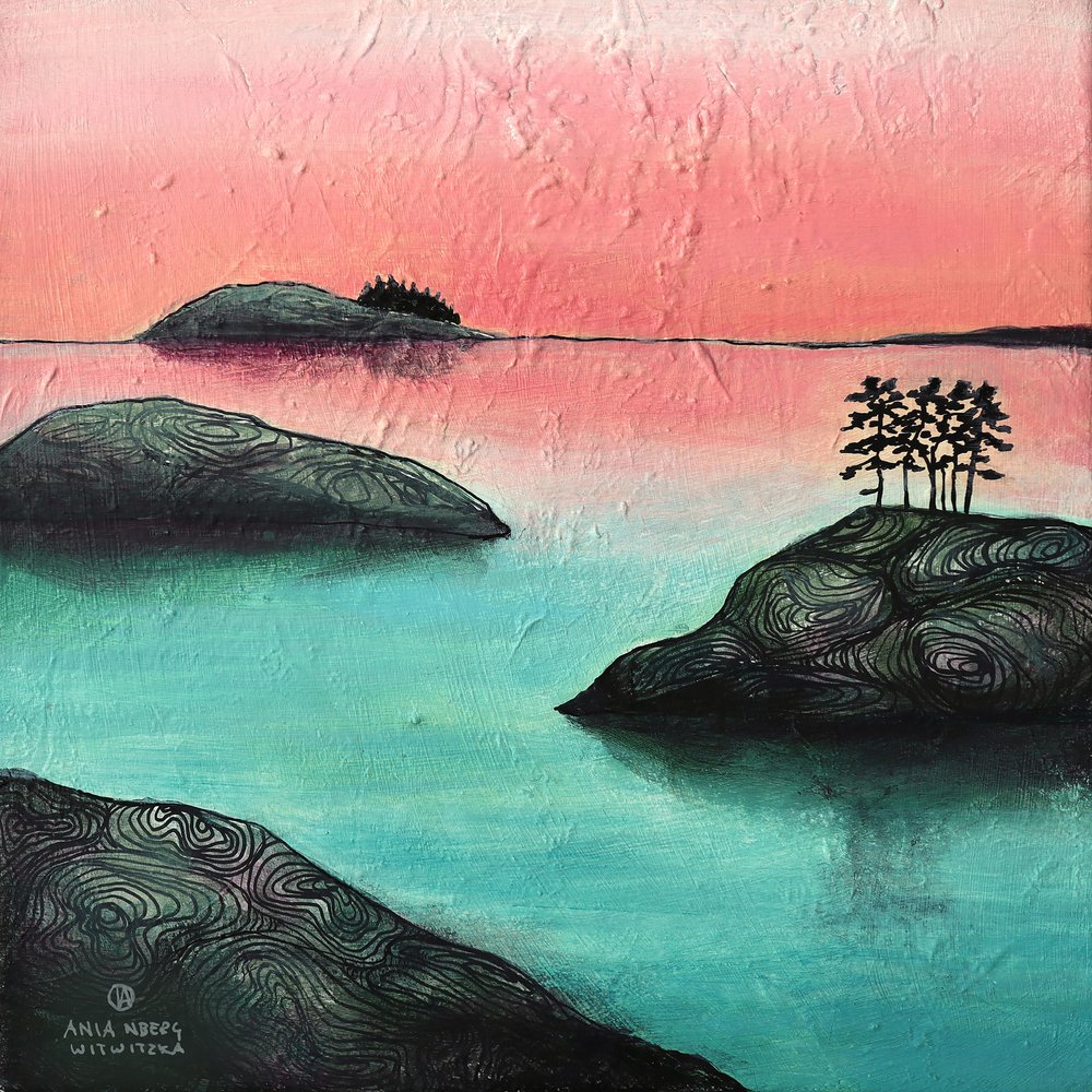 Paisagem da Ilha do Céu Rosa de Ania Witwitzka