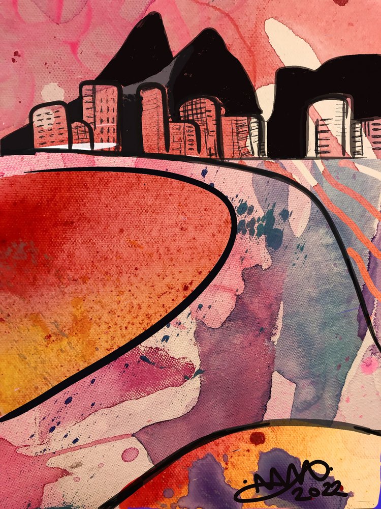 Cidade abstrata e vibrante de Anna Viklund