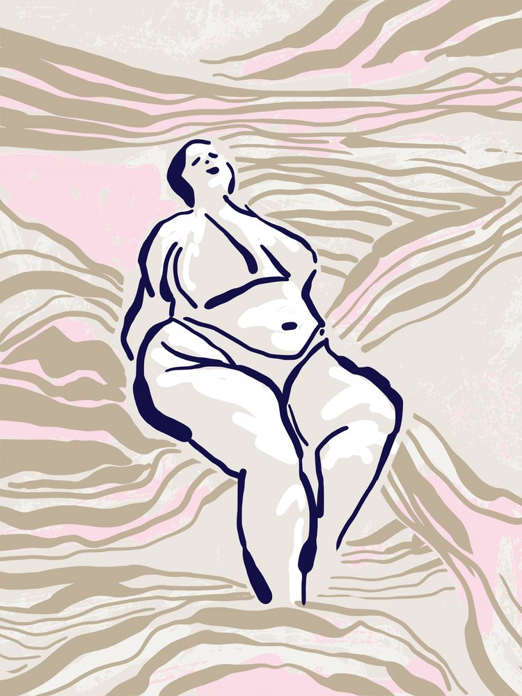 Mulher com curvas a relaxar de Annick